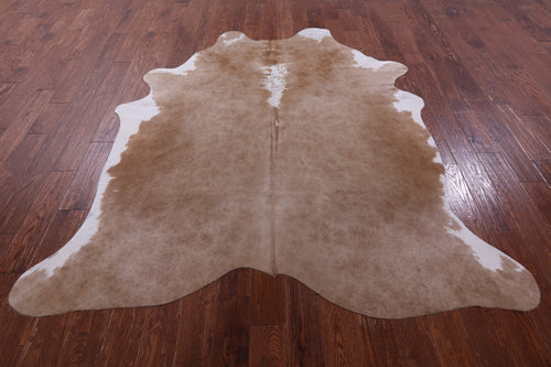 Brown & White Natural Cowhide Rug - X-Large 7' 7