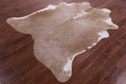 Brown & White Natural Cowhide Rug - X-Large 7' 7