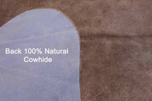 Brown & White Natural Cowhide Rug - X-Large 7' 7