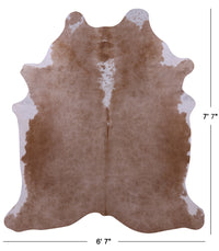 Thumbnail for Brown & White Natural Cowhide Rug - X-Large 7' 7