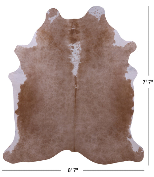 Brown & White Natural Cowhide Rug - X-Large 7' 7