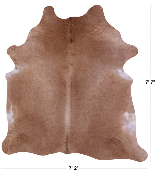 Light Brown Natural Cowhide Rug - X-Large 7' 7