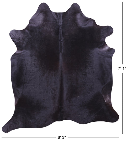 Black Natural Cowhide Rug - X-Large 7' 1