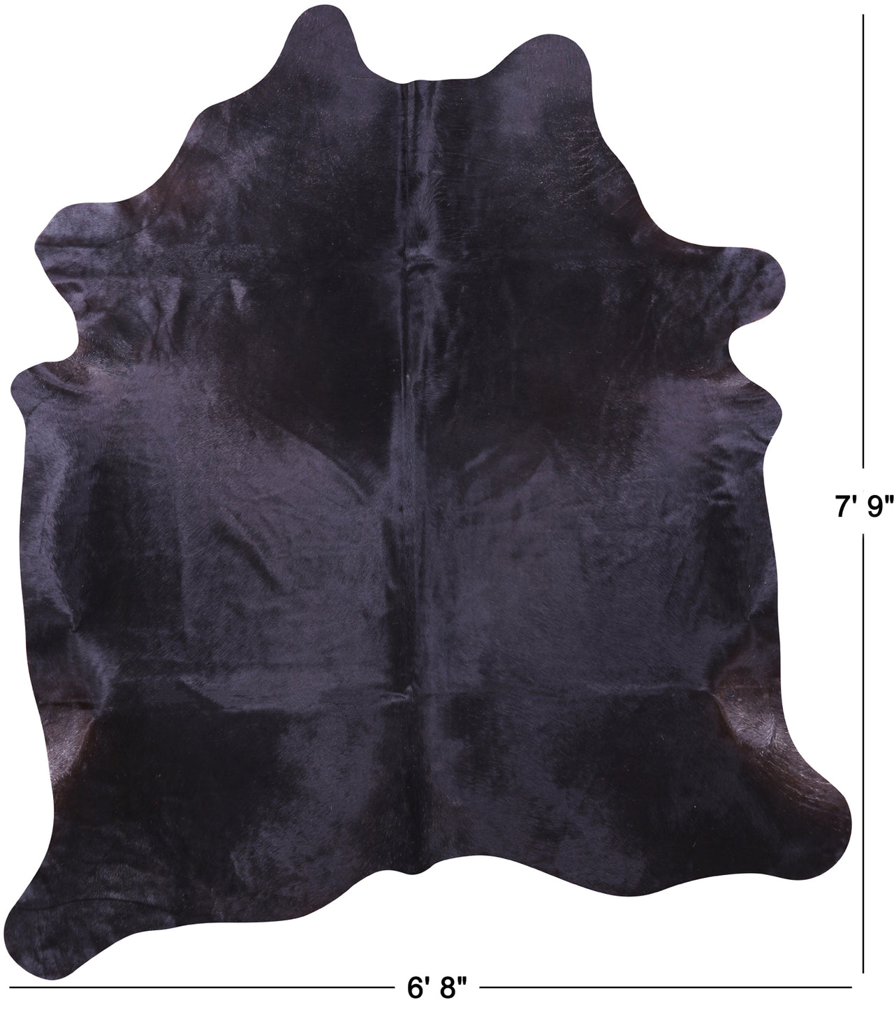 Black Natural Cowhide Rug - XX-Large 7' 9"H x 6' 8"W