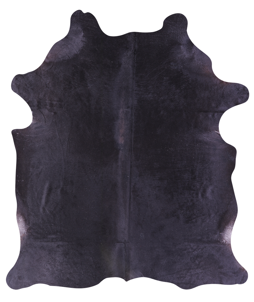 Black Natural Cowhide Rug - X-Large 7' 7"H x 6' 4"W