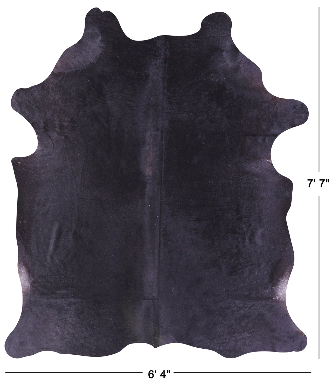Black Natural Cowhide Rug - X-Large 7' 7"H x 6' 4"W