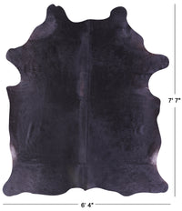 Thumbnail for Black Natural Cowhide Rug - X-Large 7' 7