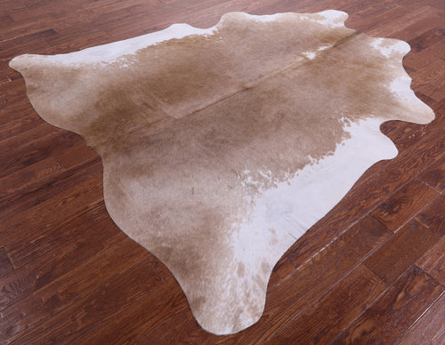 Brown & White Natural Cowhide Rug - X-Large 7' 7