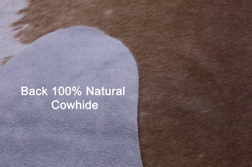 Brown & White Natural Cowhide Rug - X-Large 7' 7