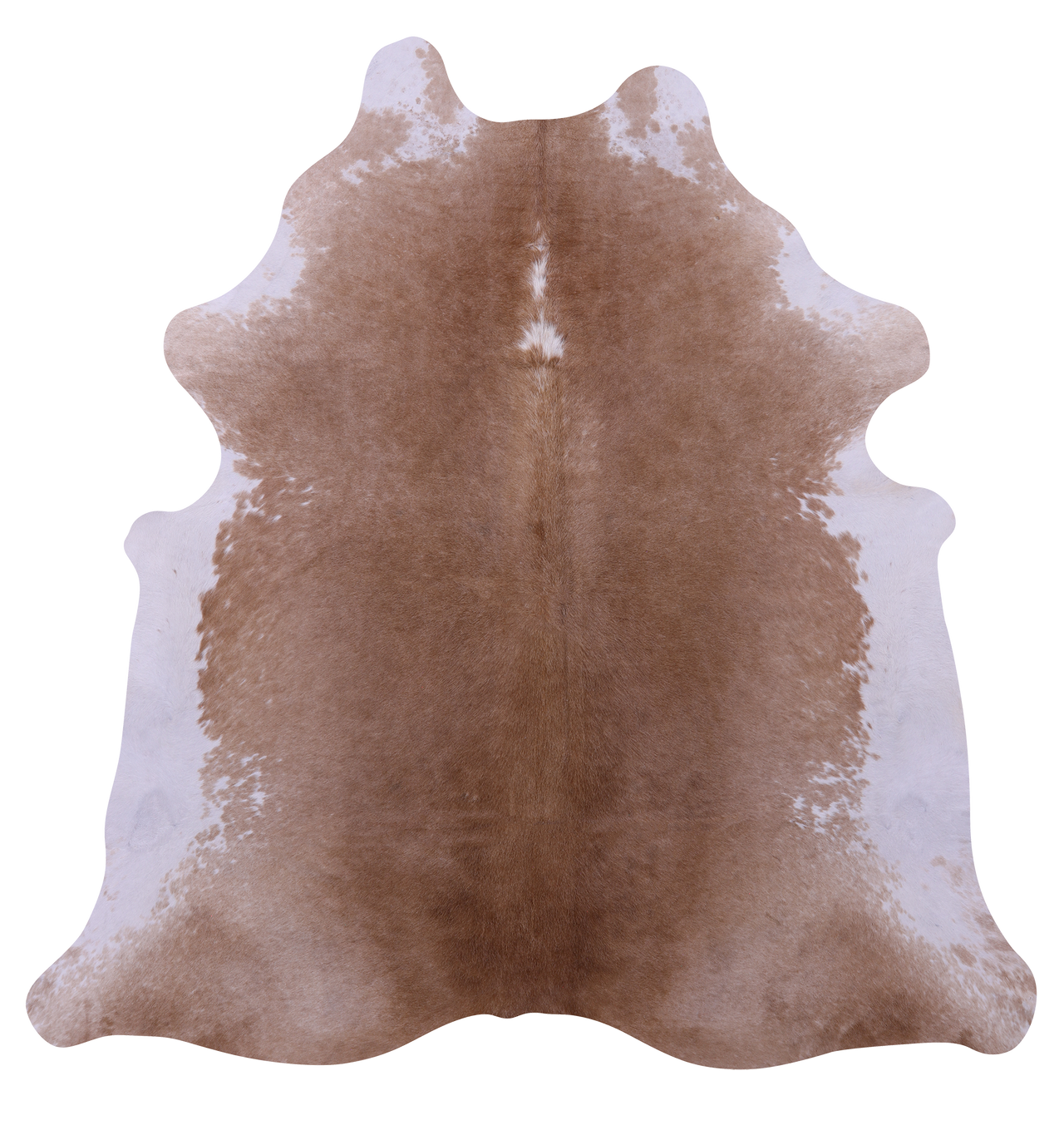 Brown & White Natural Cowhide Rug - X-Large 7' 7"H x 7' 3"W