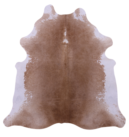 Brown & White Natural Cowhide Rug - X-Large 7' 7