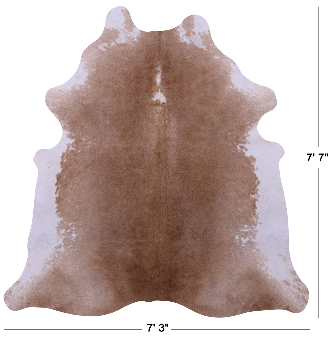 Brown & White Natural Cowhide Rug - X-Large 7' 7"H x 7' 3"W