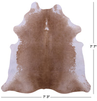 Thumbnail for Brown & White Natural Cowhide Rug - X-Large 7' 7