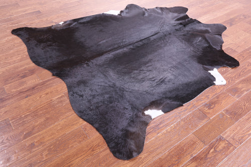 Black Natural Cowhide Rug - X-Large 7' 4