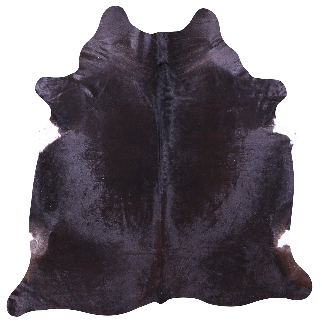 Black Natural Cowhide Rug - X-Large 7' 4"H x 7' 0"W