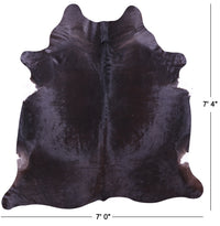 Thumbnail for Black Natural Cowhide Rug - X-Large 7' 4