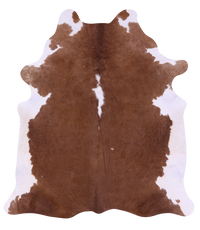 Thumbnail for Brown & White Natural Cowhide Rug - X-Large 7' 2