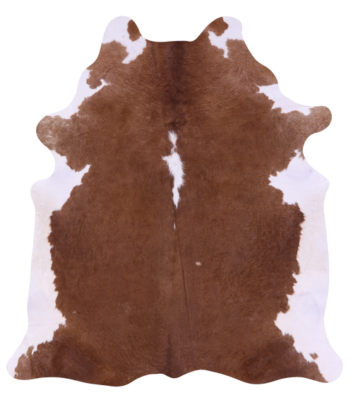 Brown & White Natural Cowhide Rug - X-Large 7' 2