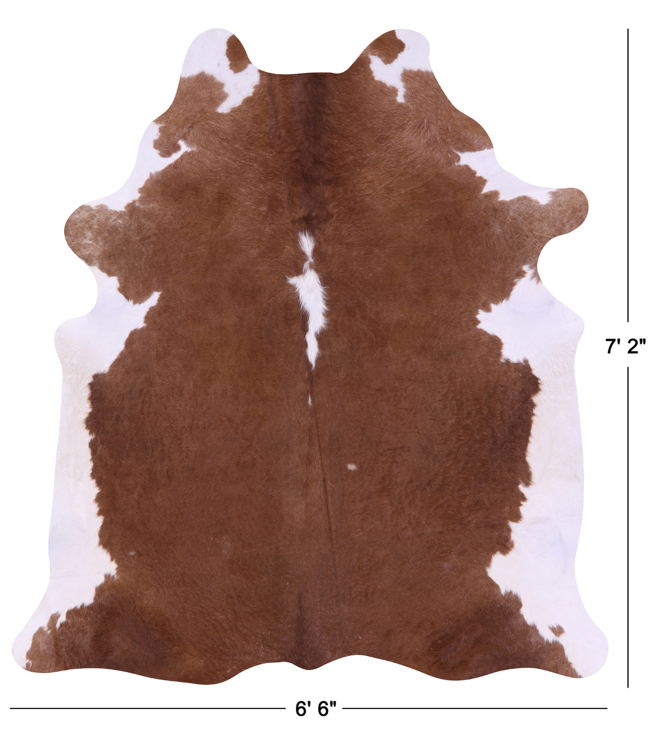 Brown & White Natural Cowhide Rug - X-Large 7' 2"H x 6' 6"W