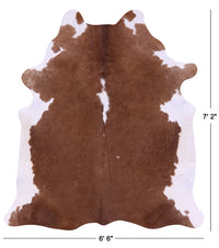 Thumbnail for Brown & White Natural Cowhide Rug - X-Large 7' 2