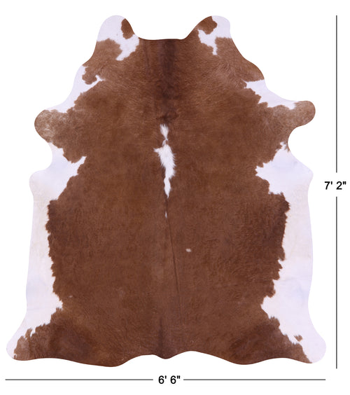 Brown & White Natural Cowhide Rug - X-Large 7' 2