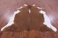 Thumbnail for Brown & White Natural Cowhide Rug - X-Large 7' 2