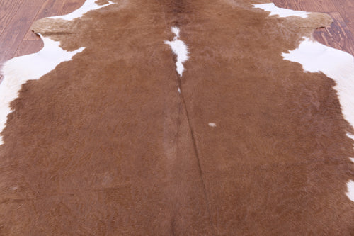 Brown & White Natural Cowhide Rug - X-Large 7' 2