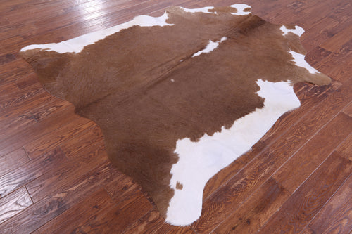 Brown & White Natural Cowhide Rug - X-Large 7' 2