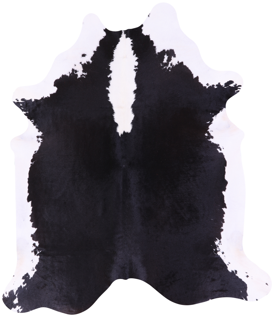 Black & White Natural Cowhide Rug - X-Large 7' 5"H x 6' 3"W