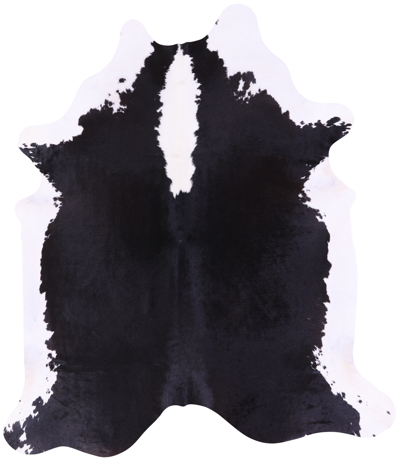 Black & White Natural Cowhide Rug - X-Large 7' 5"H x 6' 3"W