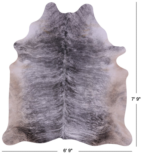 Grey Brindle Natural Cowhide Rug - XX-Large 7' 9