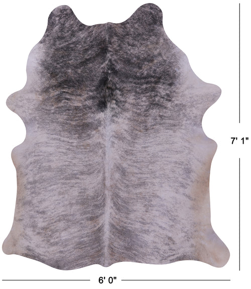 Grey Brindle Natural Cowhide Rug - X-Large 7' 1