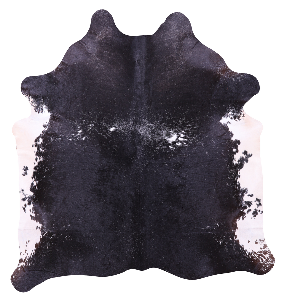 Black & White Natural Cowhide Rug - X-Large 7' 6"H x 7' 0"W