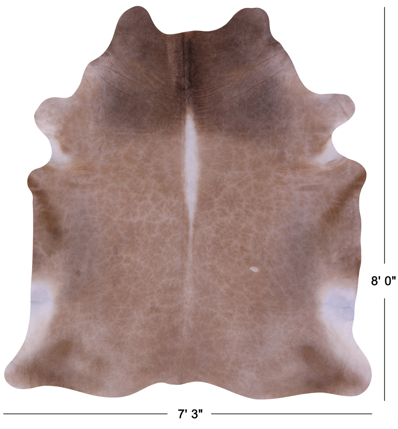 Light Brown Natural Cowhide Rug - XX-Large 8' 0"H x 7' 3"W