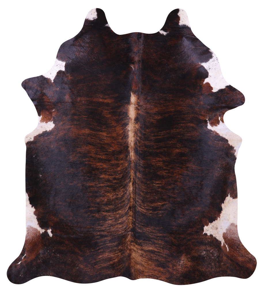 Dark Brindle Natural Cowhide Rug - X-Large 7' 5"H x 6' 6"W