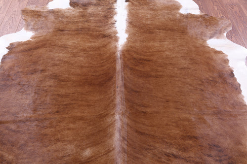 Brown & White Natural Cowhide Rug - X-Large 7' 3