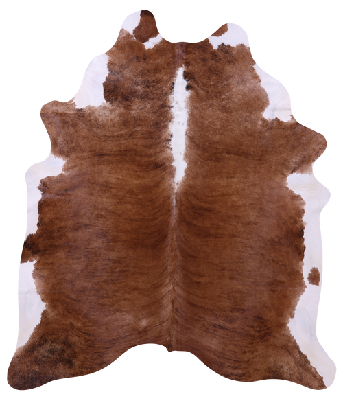 Brown & White Natural Cowhide Rug - X-Large 7' 3