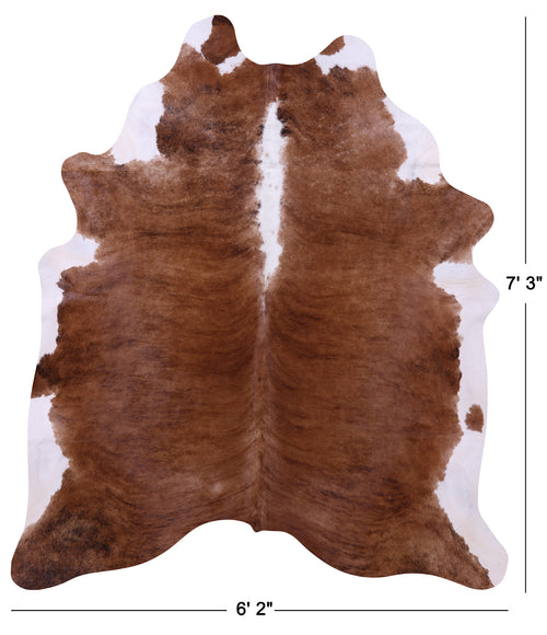 Brown & White Natural Cowhide Rug - X-Large 7' 3