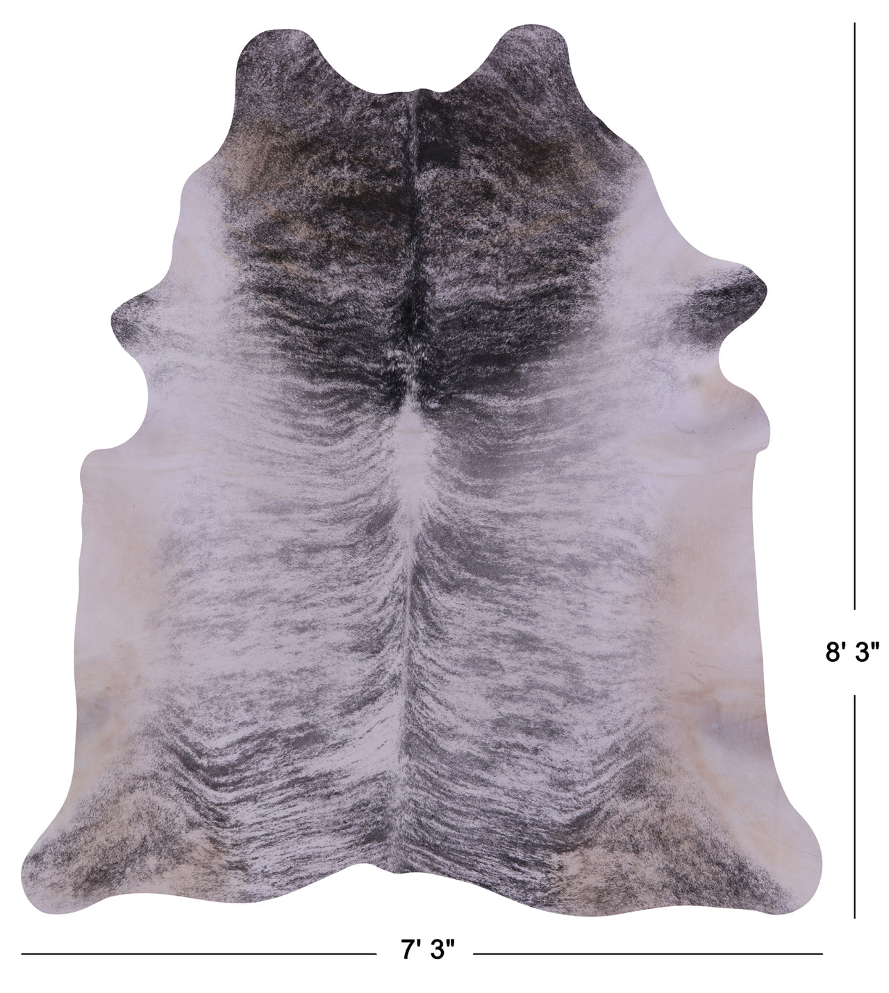 Grey Brindle Natural Cowhide Rug - XX-Large 8' 3"H x 7' 3"W
