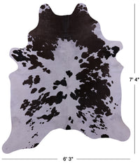 Thumbnail for Brown & White Natural Cowhide Rug - X-Large 7' 4