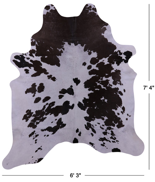 Brown & White Natural Cowhide Rug - X-Large 7' 4