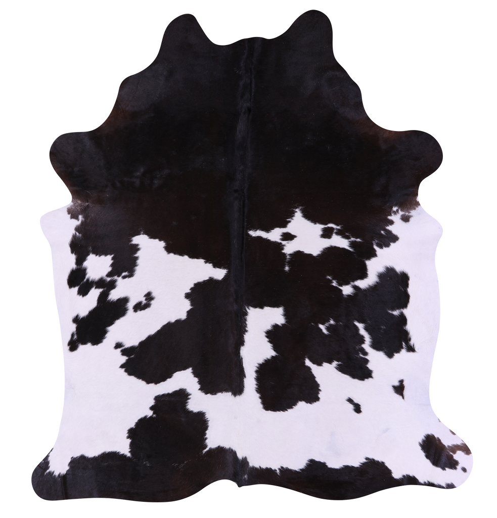 Black & White Natural Cowhide Rug - XX-Large 8' 0"H x 7' 0"W
