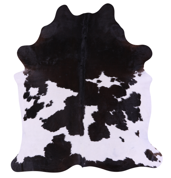 Black & White Natural Cowhide Rug - XX-Large 8' 0"H x 7' 0"W