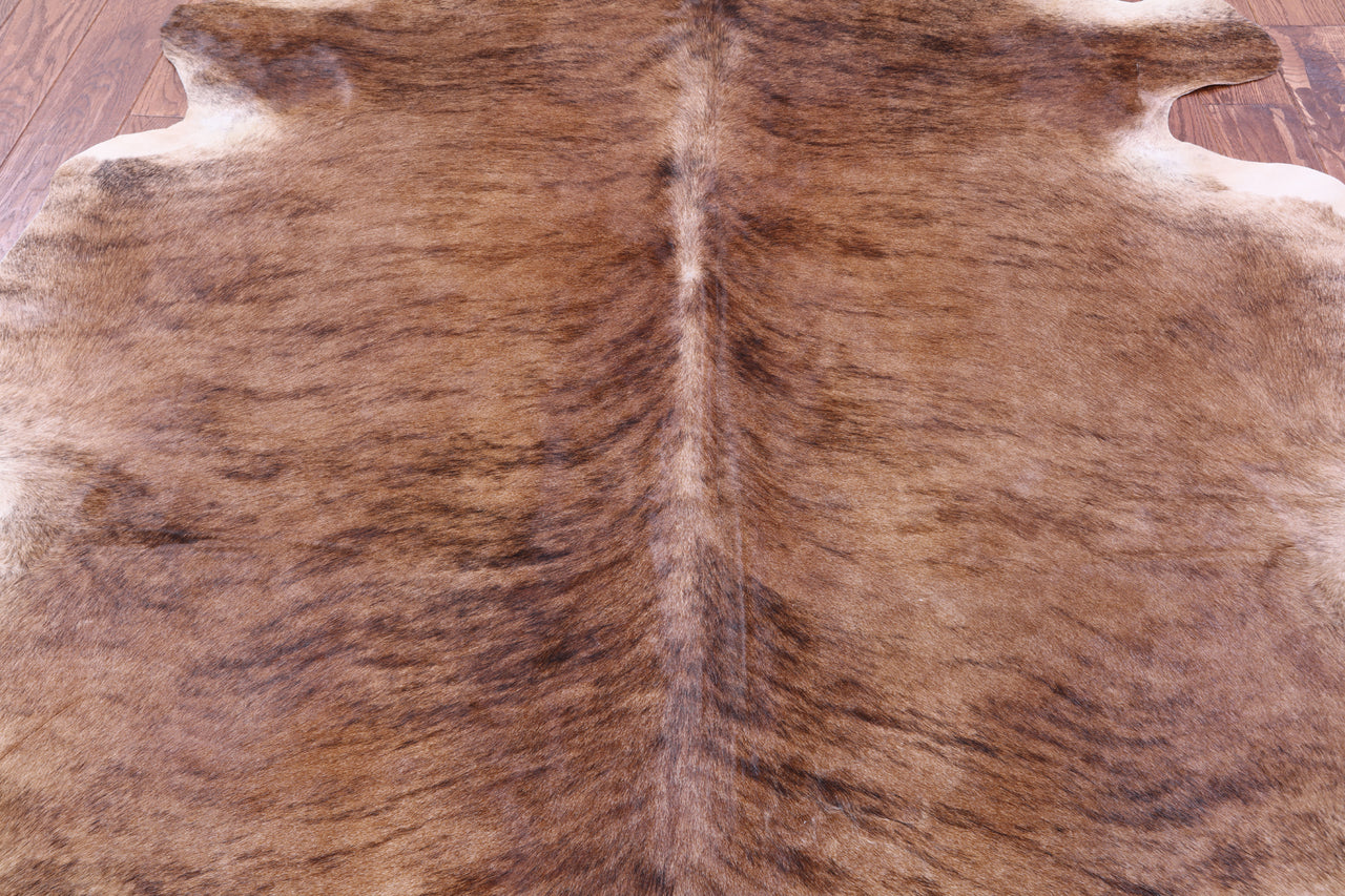 Brindle Natural Cowhide Rug - X-Large 7' 7"H x 6' 9"W