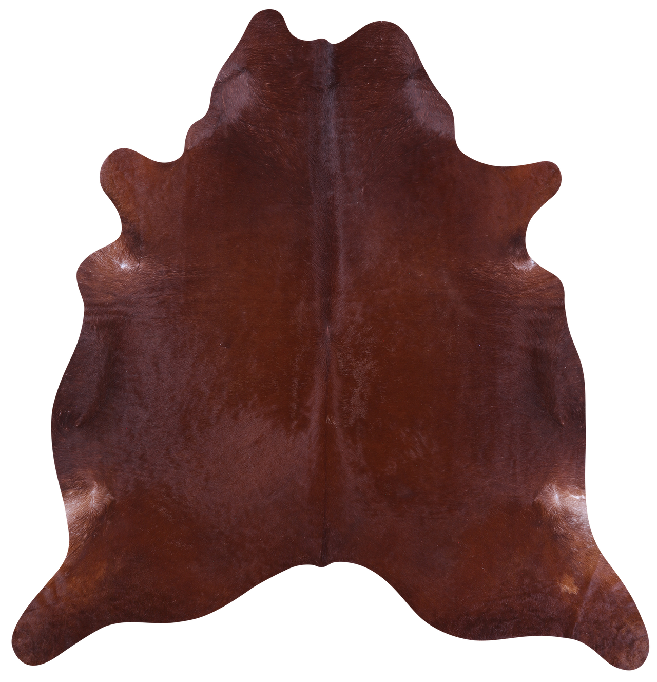 Brown Natural Cowhide Rug - X-Large 7' 5"H x 7' 0"W