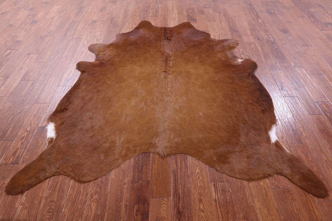 Brown Natural Cowhide Rug - X-Large 7' 4"H x 6' 7"W