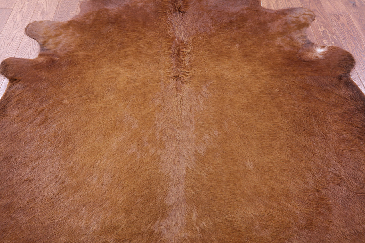 Brown Natural Cowhide Rug - X-Large 7' 4"H x 6' 7"W