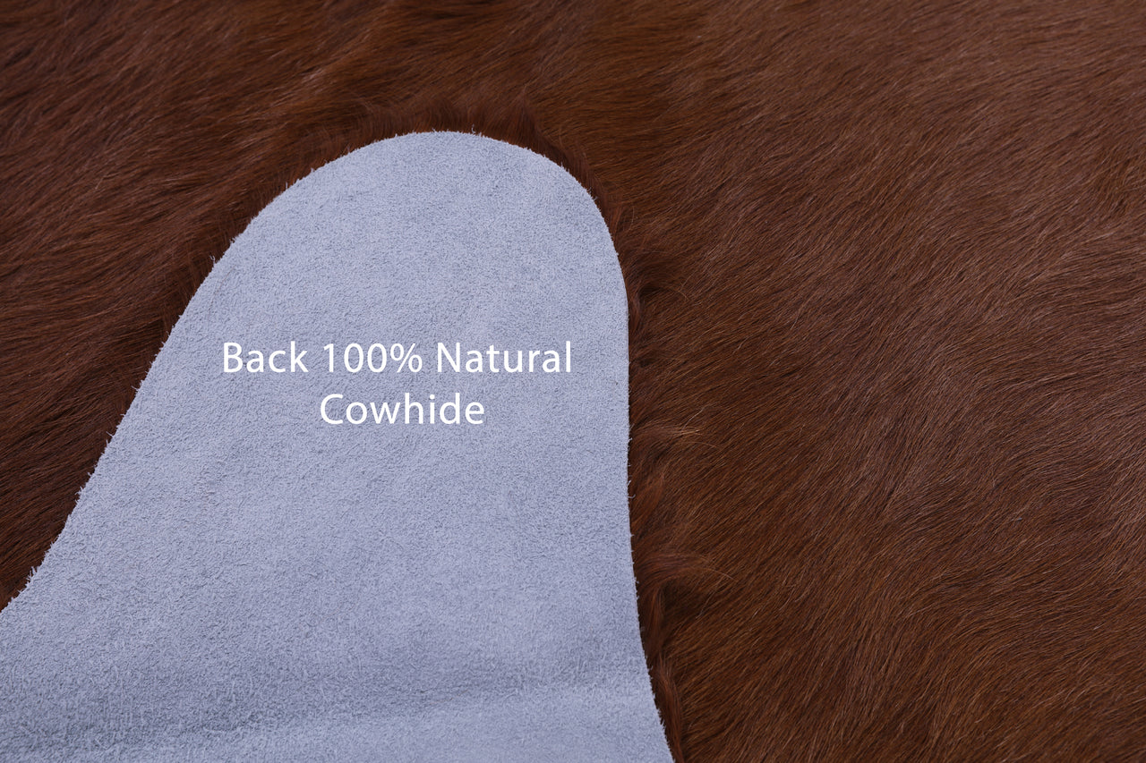Brown Natural Cowhide Rug - X-Large 7' 4"H x 6' 7"W