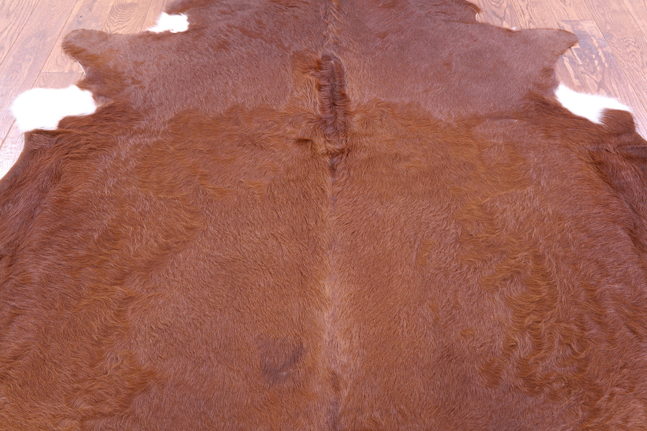 Brown Natural Cowhide Rug - X-Large 7' 7"H x 6' 5"W