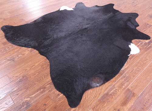 Black Natural Cowhide Rug - X-Large 7' 4